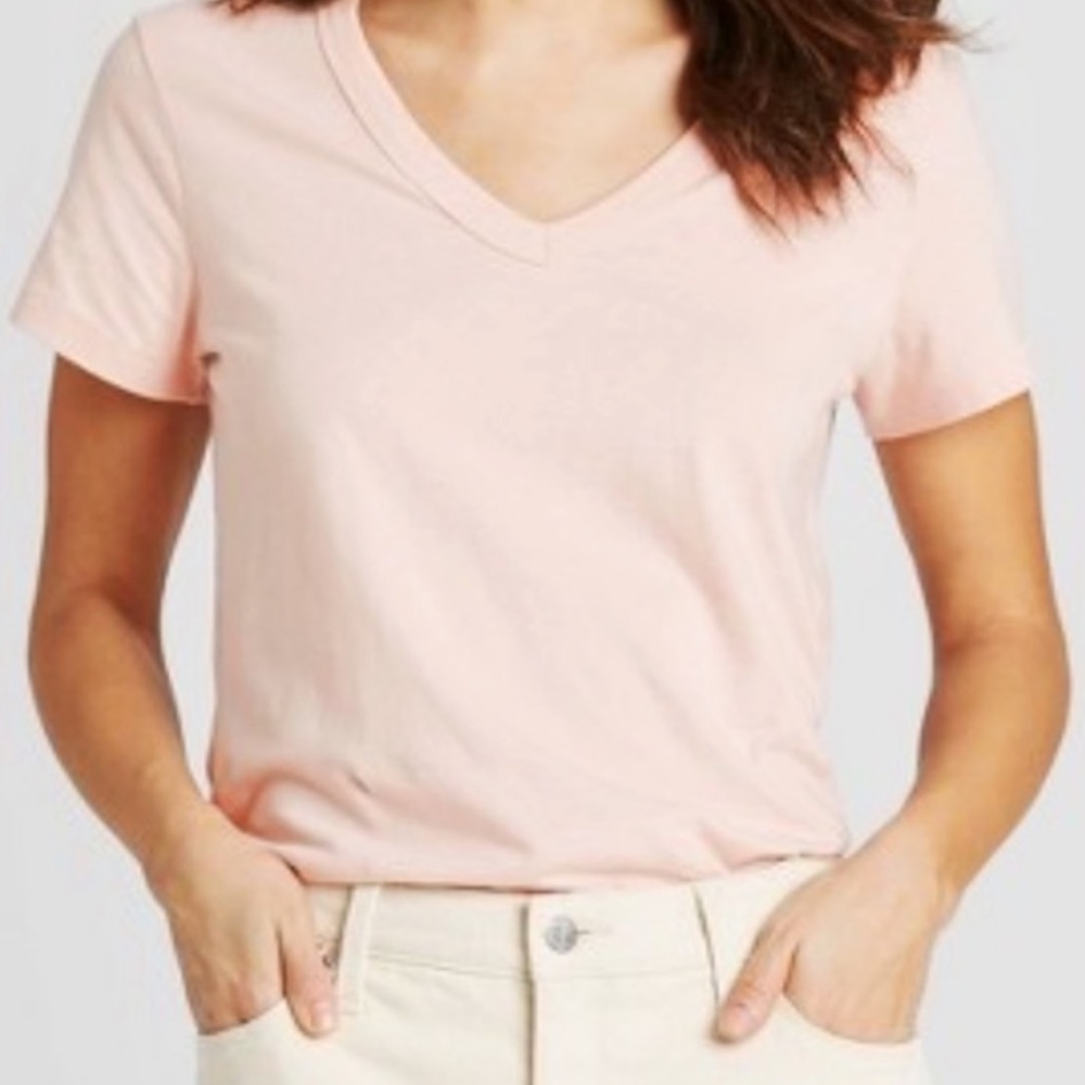 Pink v neck tee